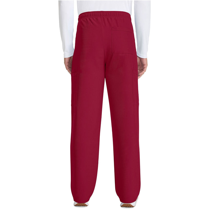 red - Unisex Mid Rise Drawstring Straight Pant