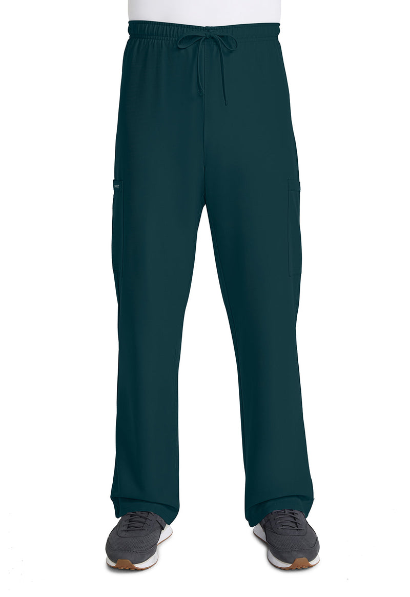 Caribbean Blue - Unisex Mid Rise Drawstring Straight Scrub Pants