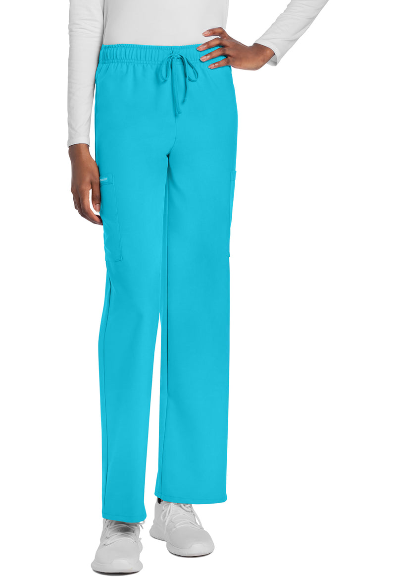 Turquoise - Cherokee WW Originals Ultra Unisex Scrub Pants - Front View