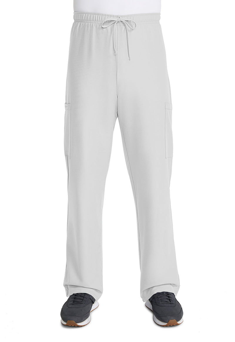 White - Unisex Mid Rise Drawstring Straight Scrub Pants