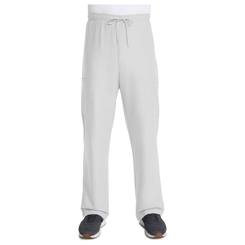 white - Unisex Mid Rise Drawstring Straight Pant