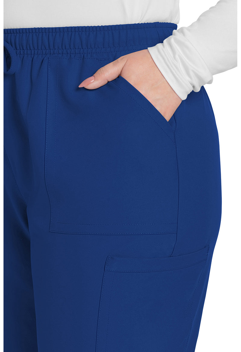 Galaxy Blue - Women's Mid Rise Pull-on Slim Leg Cargo Scrub Pants – Tall (View 2)