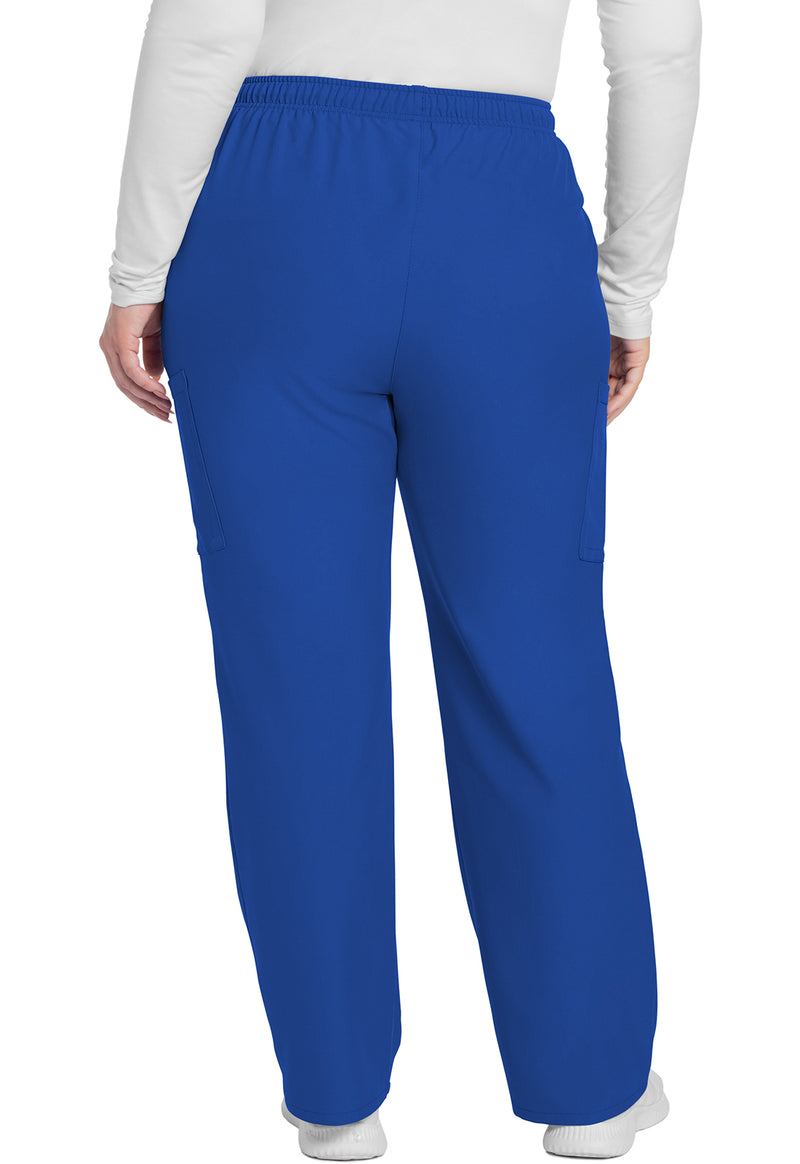Royal - Women's Mid Rise Pull-on Slim Leg Cargo Scrub Pants – Tall (Back)
