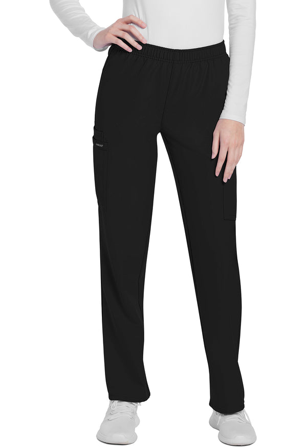 Women's Mid Rise Pull-on Slim Leg Cargo Scrub Pants