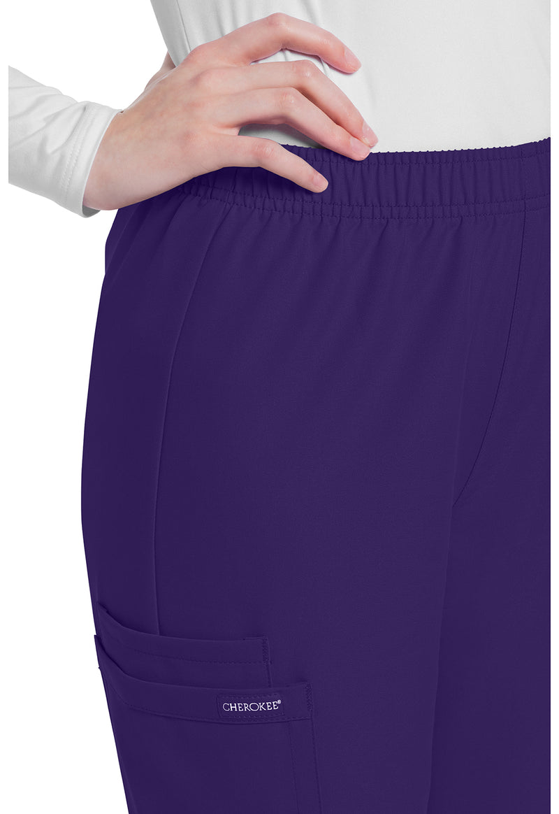 Grape - Women's Mid Rise Pull-on Slim Leg Cargo Scrub Pants – Regular (View 2)