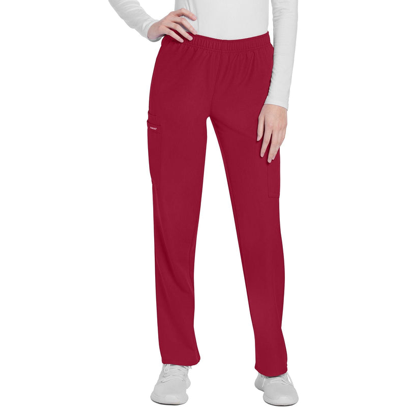 red - Mid Rise Pull-on Slim Leg Cargo Pant