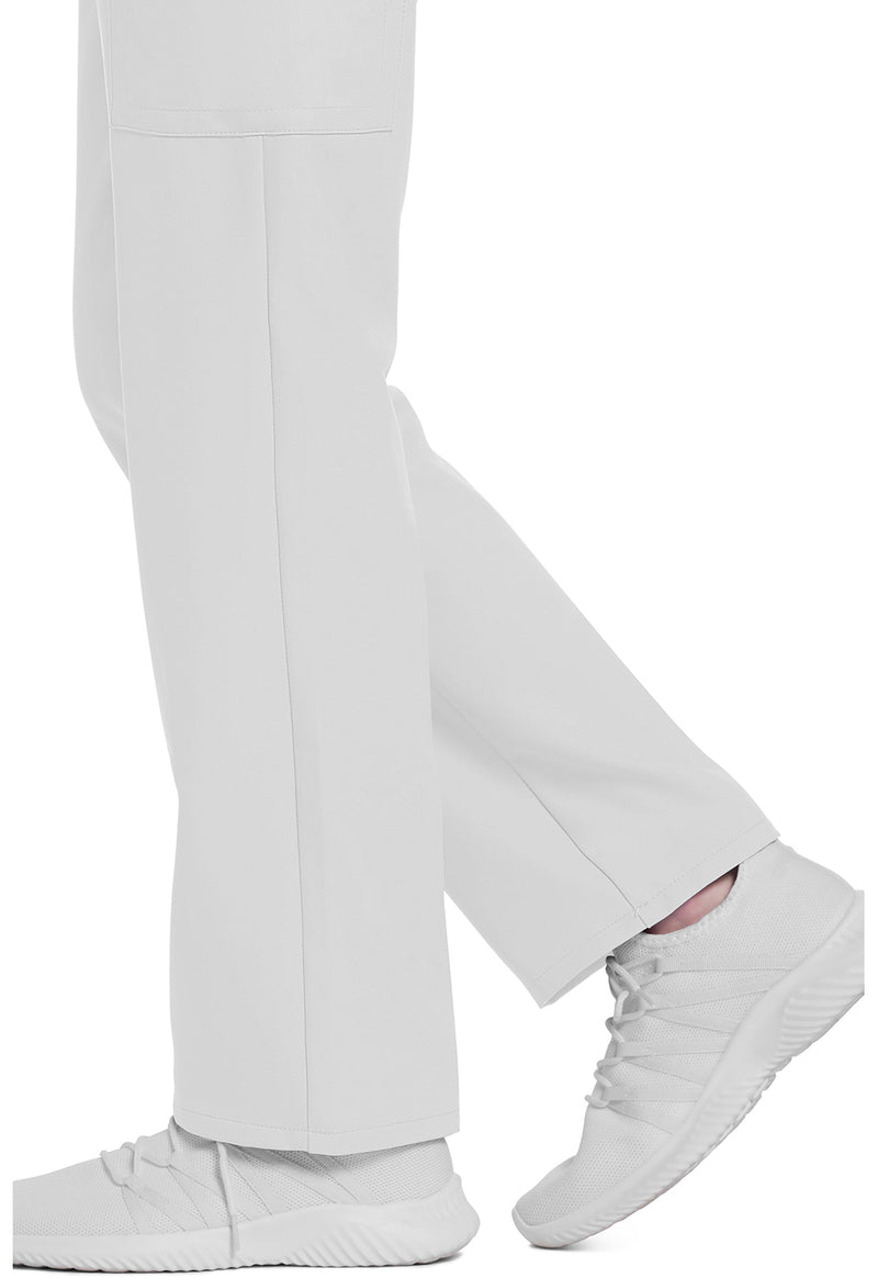 White - Women's Mid Rise Pull-on Slim Leg Cargo Scrub Pants – Regular (View 4)