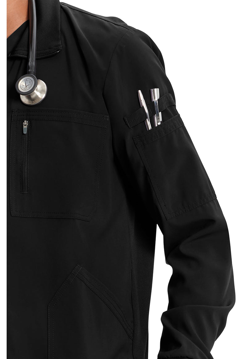 black - Men's Zip Front Jacket (View 2)