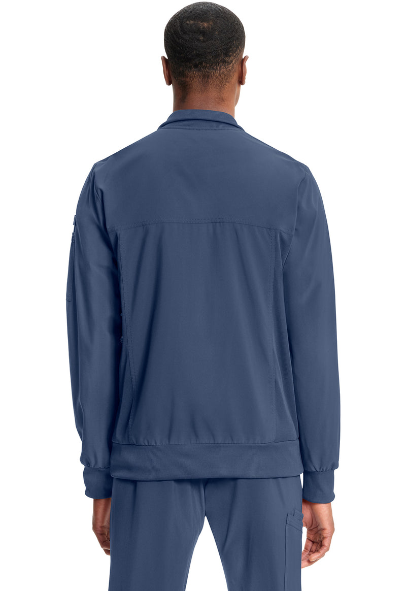 navy - Men's Zip Front Jacket (Back)