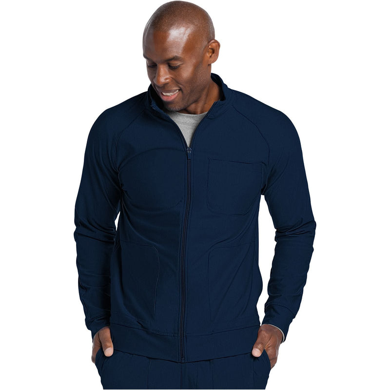 navy - Men's Zip Front Jacket