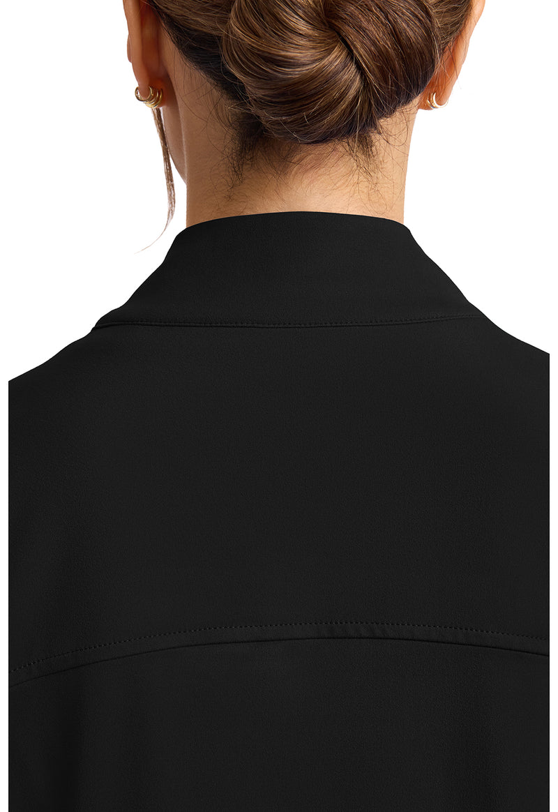 Black - Women's Zip-Up Warm-Up Scrub Jacket (View 2)