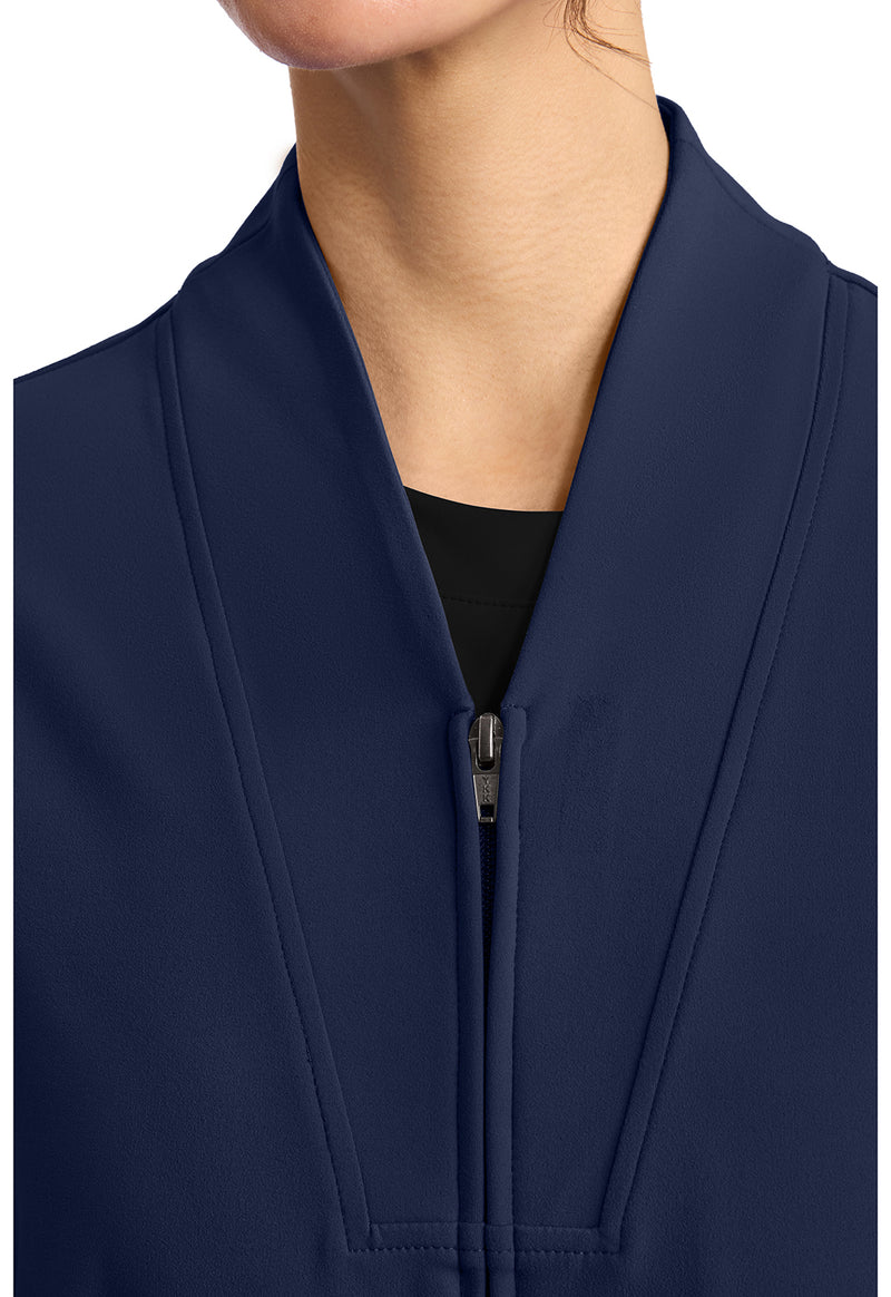 Navy - Women's Zip-Up Warm-Up Scrub Jacket (View 3)