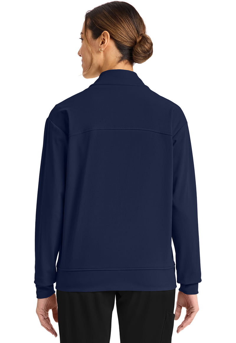 Navy - Cherokee Achieve Women Scrub Jacket - Back View