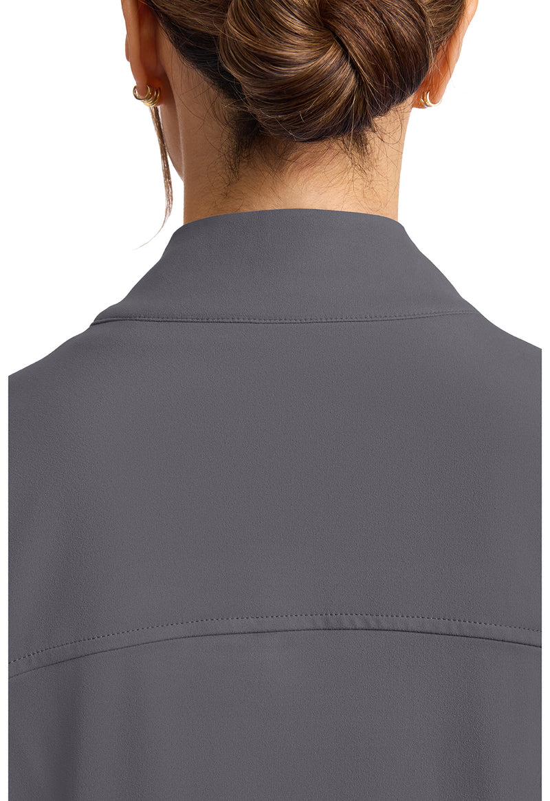 Pewter - Women's Zip-Up Warm-Up Scrub Jacket (View 2)