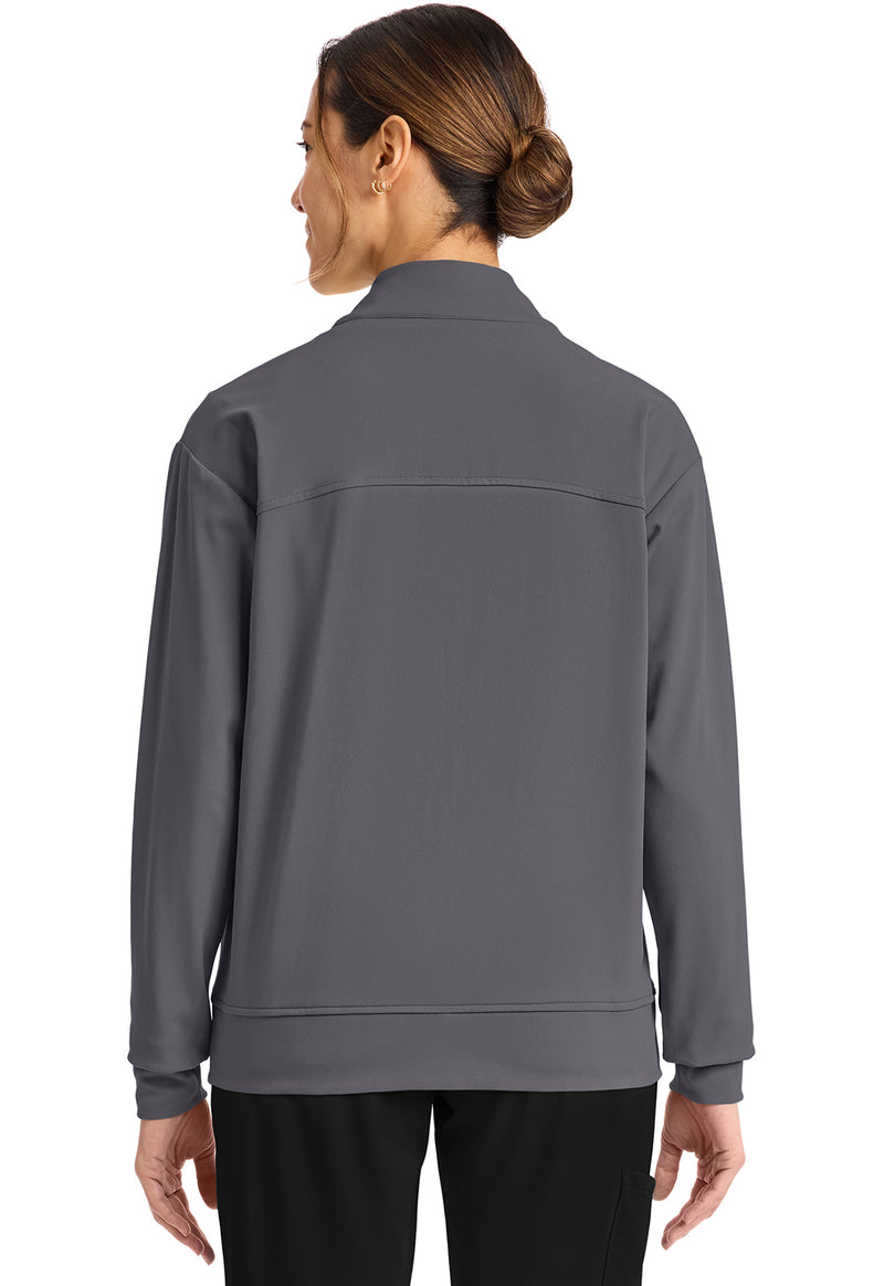Pewter - Cherokee Achieve Women Scrub Jacket - Back View