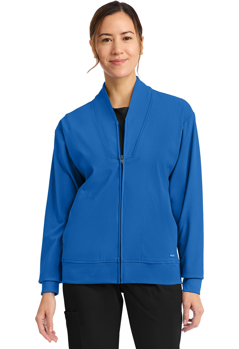Royal - Cherokee Achieve Women Scrub Jacket - Front View