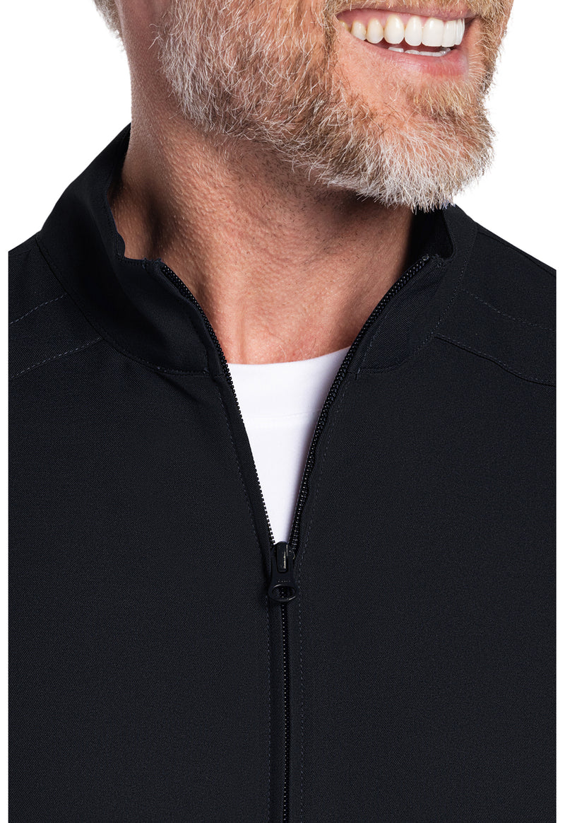 Black - Men's Zip Front Scrub Jacket (View 2)