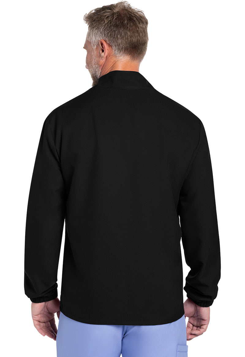 Black - Cherokee WW Originals Ultra Men Scrub Jacket - Back View
