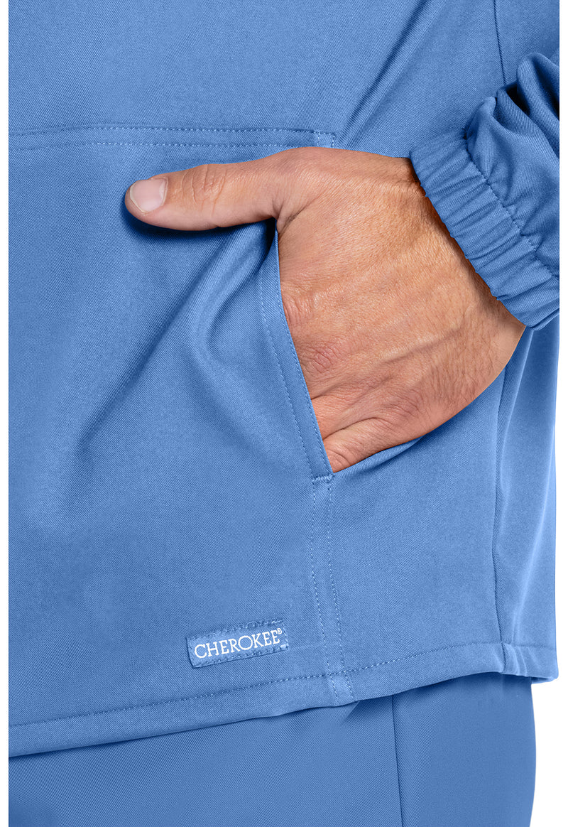 Ciel Blue - Men's Zip Front Scrub Jacket (View 3)