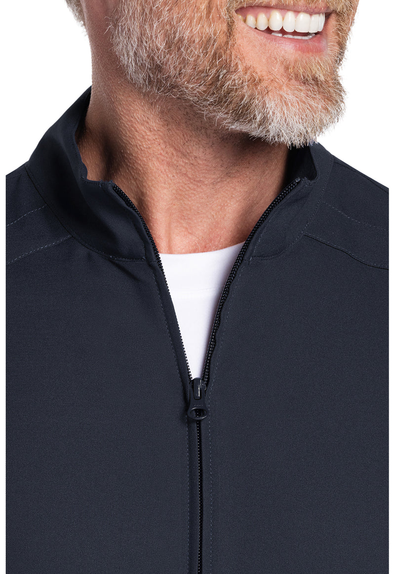 Pewter - Men's Zip Front Scrub Jacket (View 2)