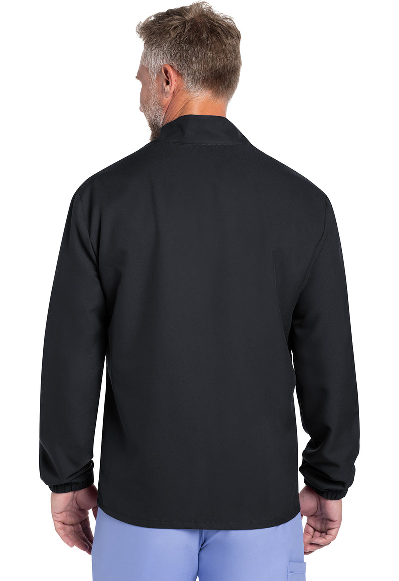 Pewter - Cherokee WW Originals Ultra Men Scrub Jacket - Back View