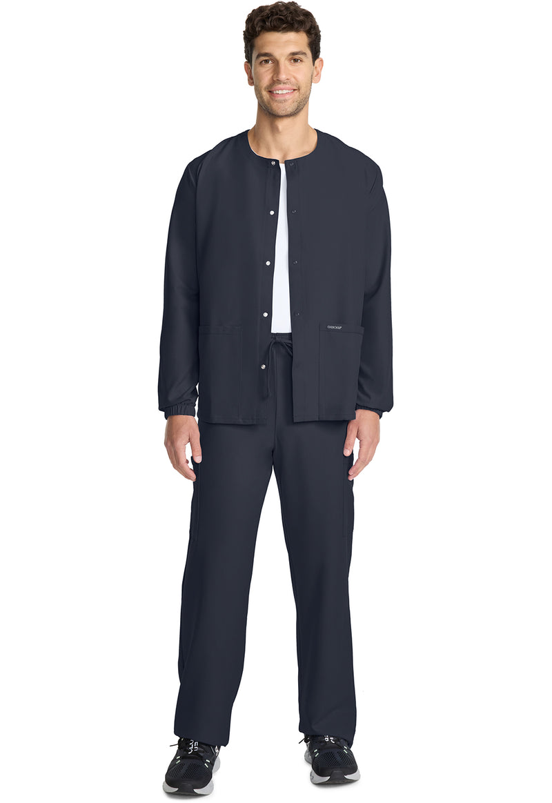 Pewter - Unisex Snap Front Warm Up Scrub Jacket (View 2)