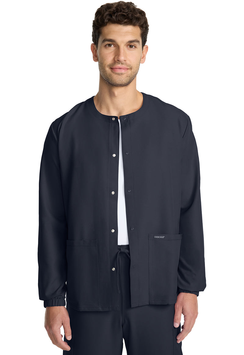 Pewter - Cherokee WW Originals Ultra Unisex Scrub Jacket - Front View