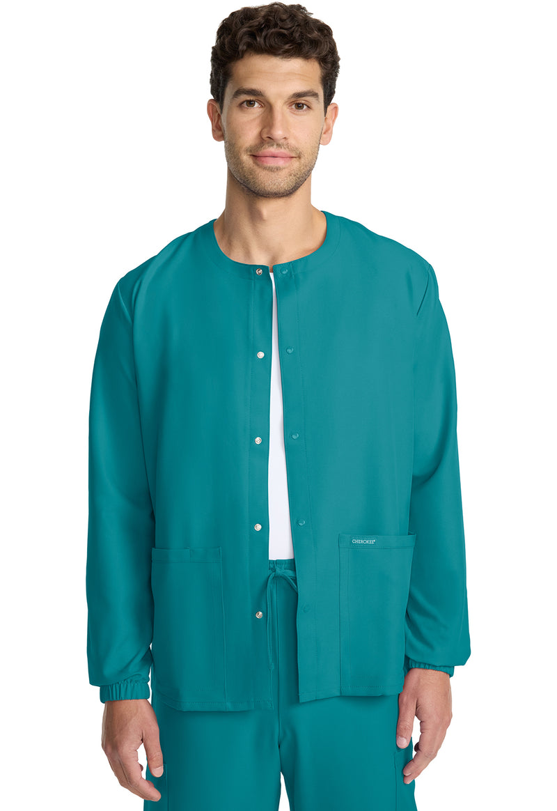 Teal Blue - Cherokee WW Originals Ultra Unisex Scrub Jacket - Front View