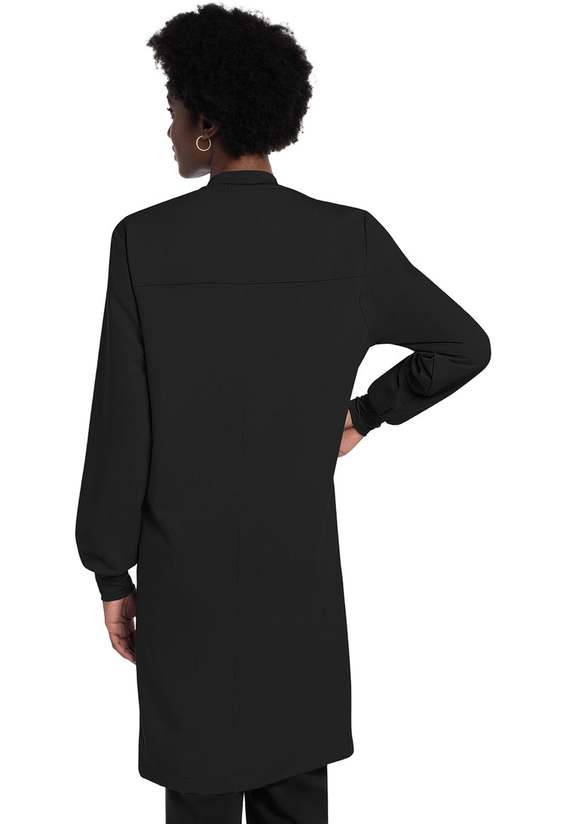 black - 40" Snap Front Lab Coat (Back)
