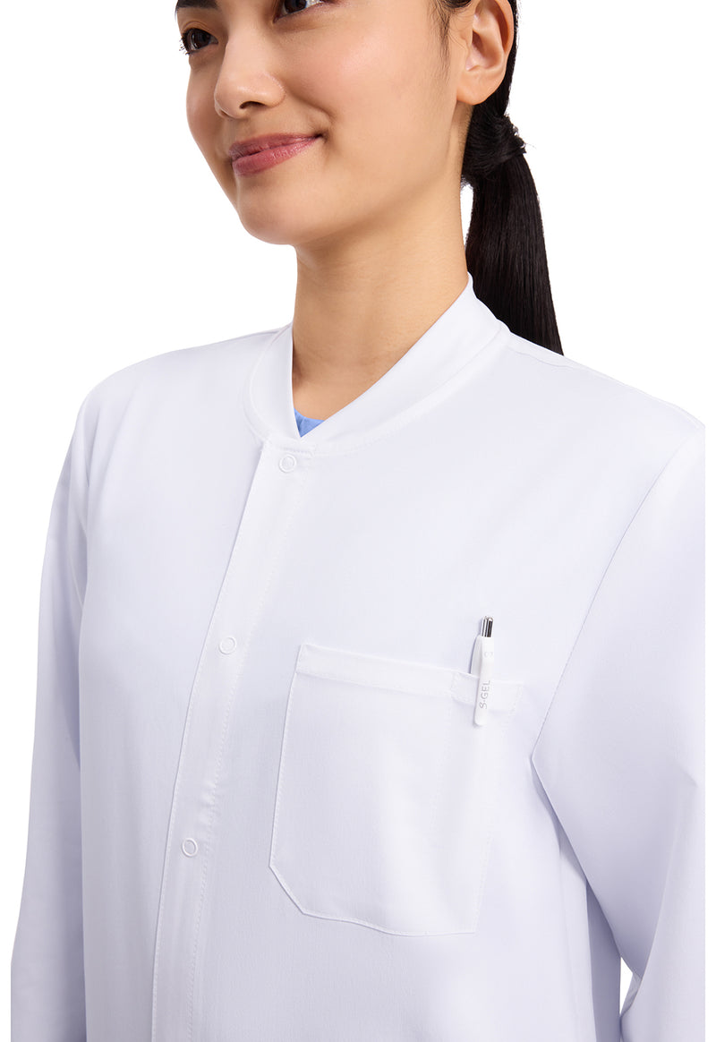 white - 40" Snap Front Lab Coat (View 2)