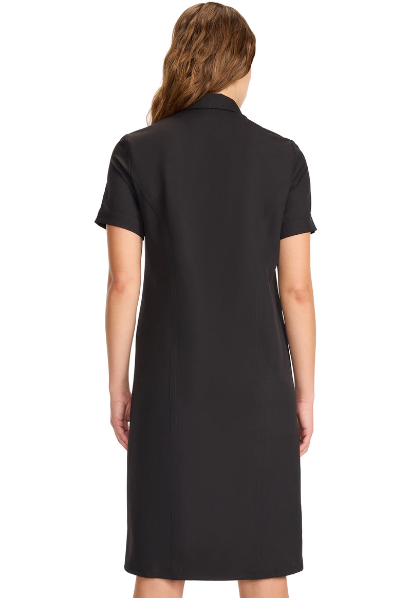 black - Women's Button Front Dress (Back)