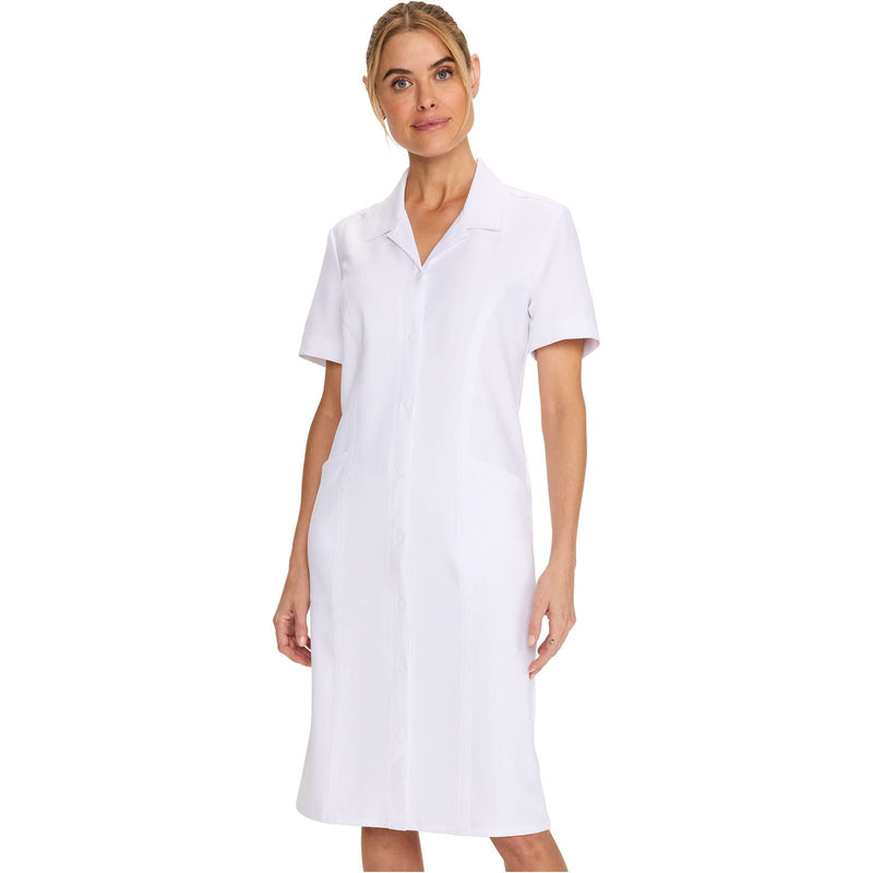 white - Women's Button Front Dress