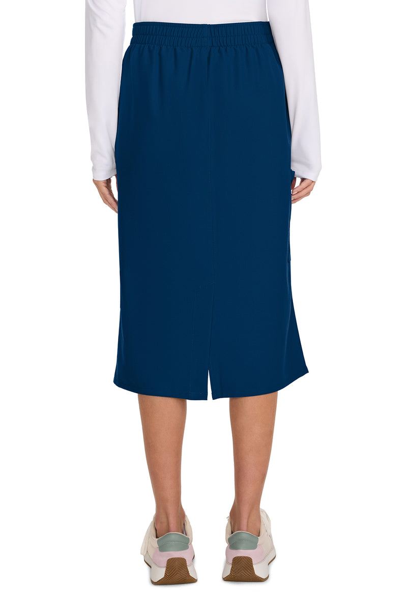 navy - Women's Elastic Waist Skirt (Back)