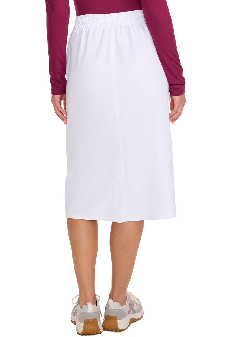 white - Women's Elastic Waist Skirt (Back)