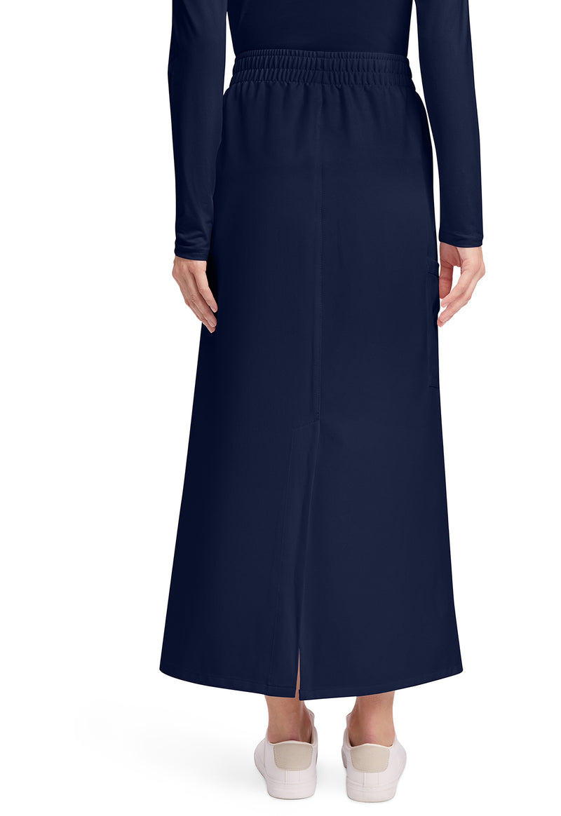 navy - Women's 3-Pocket Elastic Waist Skirt (Back)
