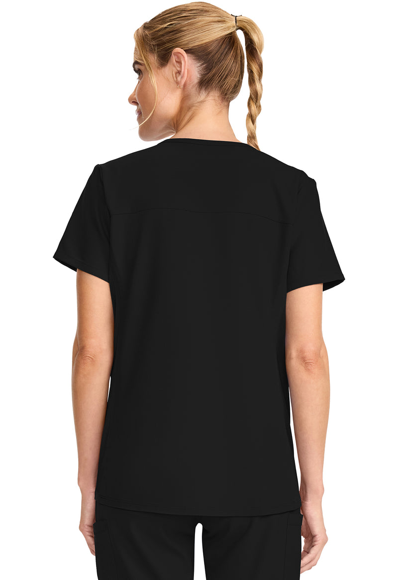 Black - Cherokee WW Originals Ultra Women Scrub Top - Back View