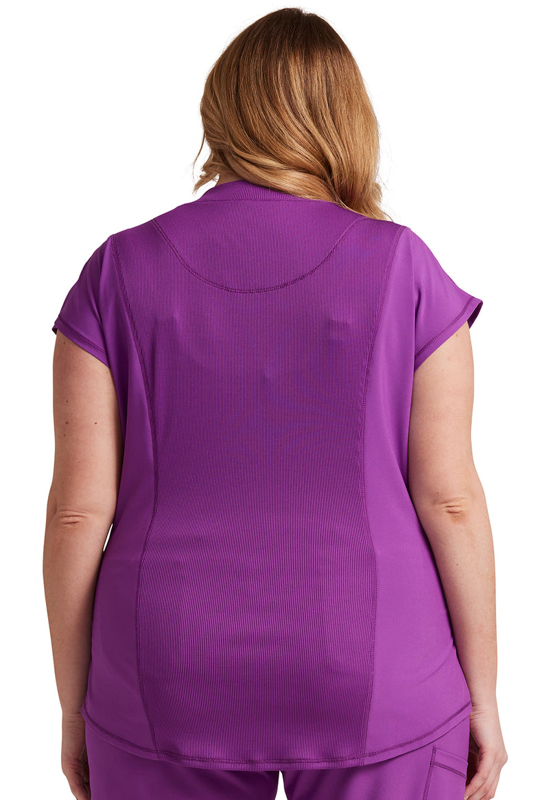 Bright Violet - Cherokee IN Infinity Women Scrub Top - Back View