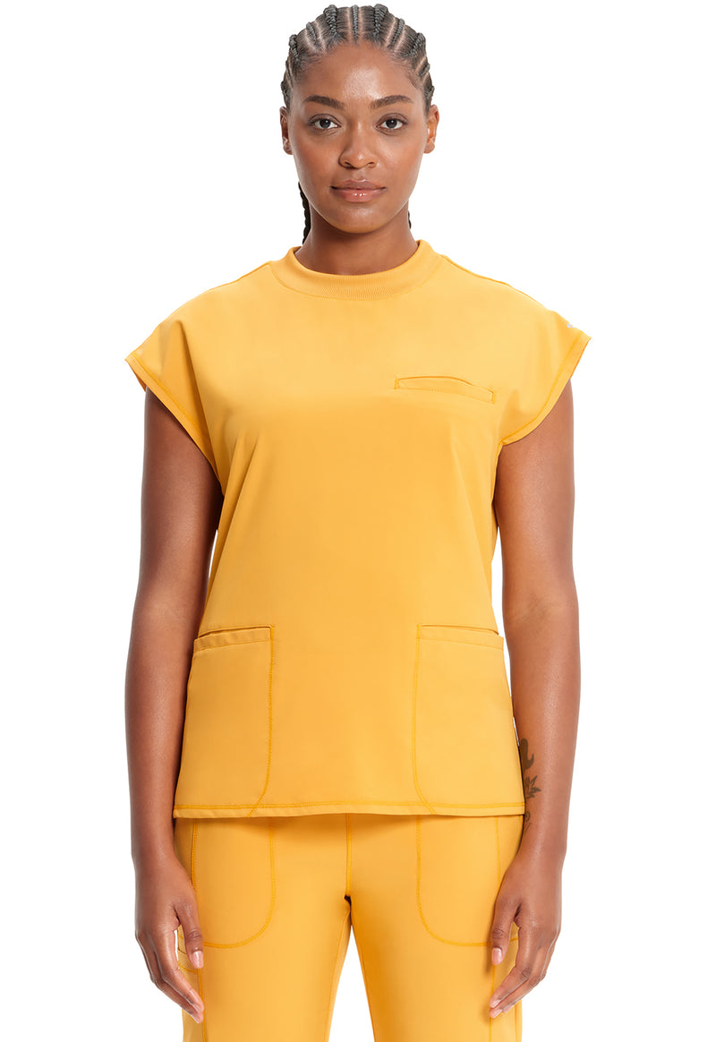 Gold Rush - Cherokee IN Infinity Women Scrub Top - Front View