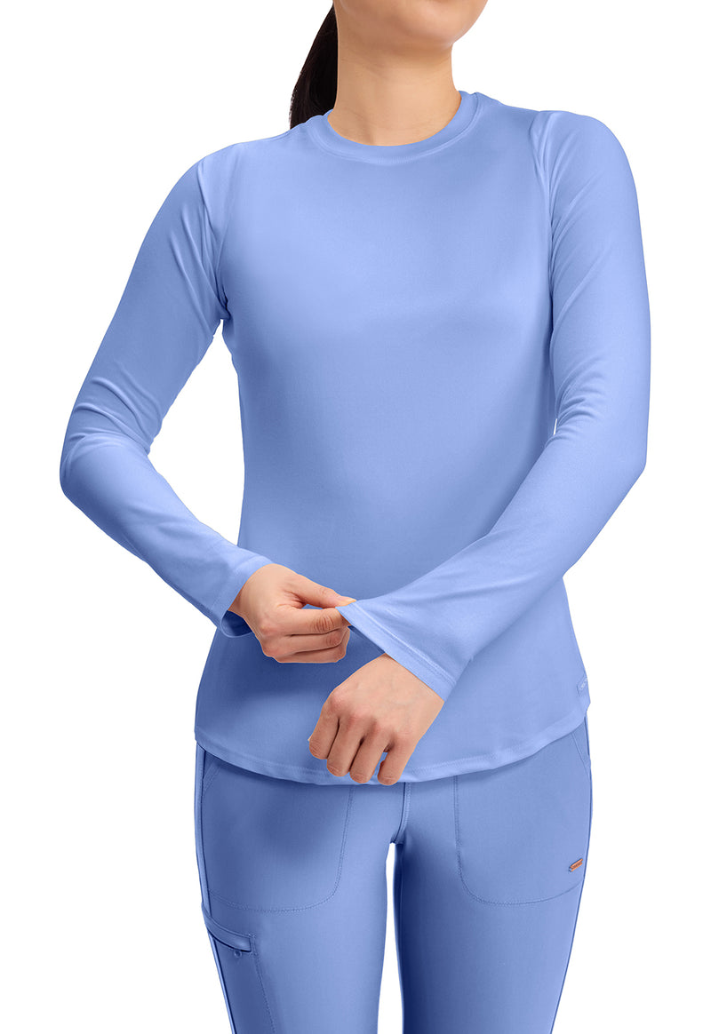 Ciel Blue - Long Sleeve Underscrub Knit Tee (View 2)
