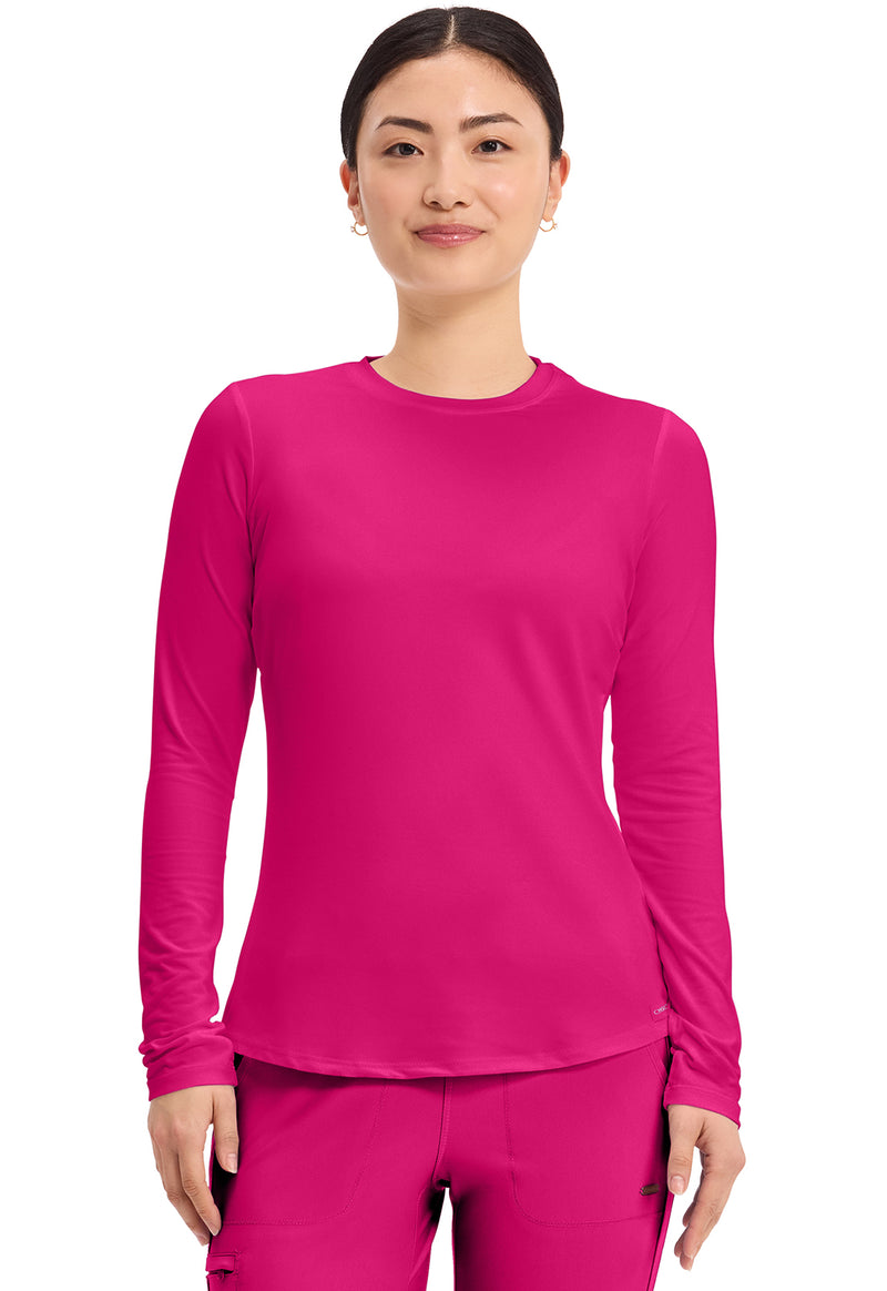 Electric Pink - Long Sleeve Underscrub Knit Tee