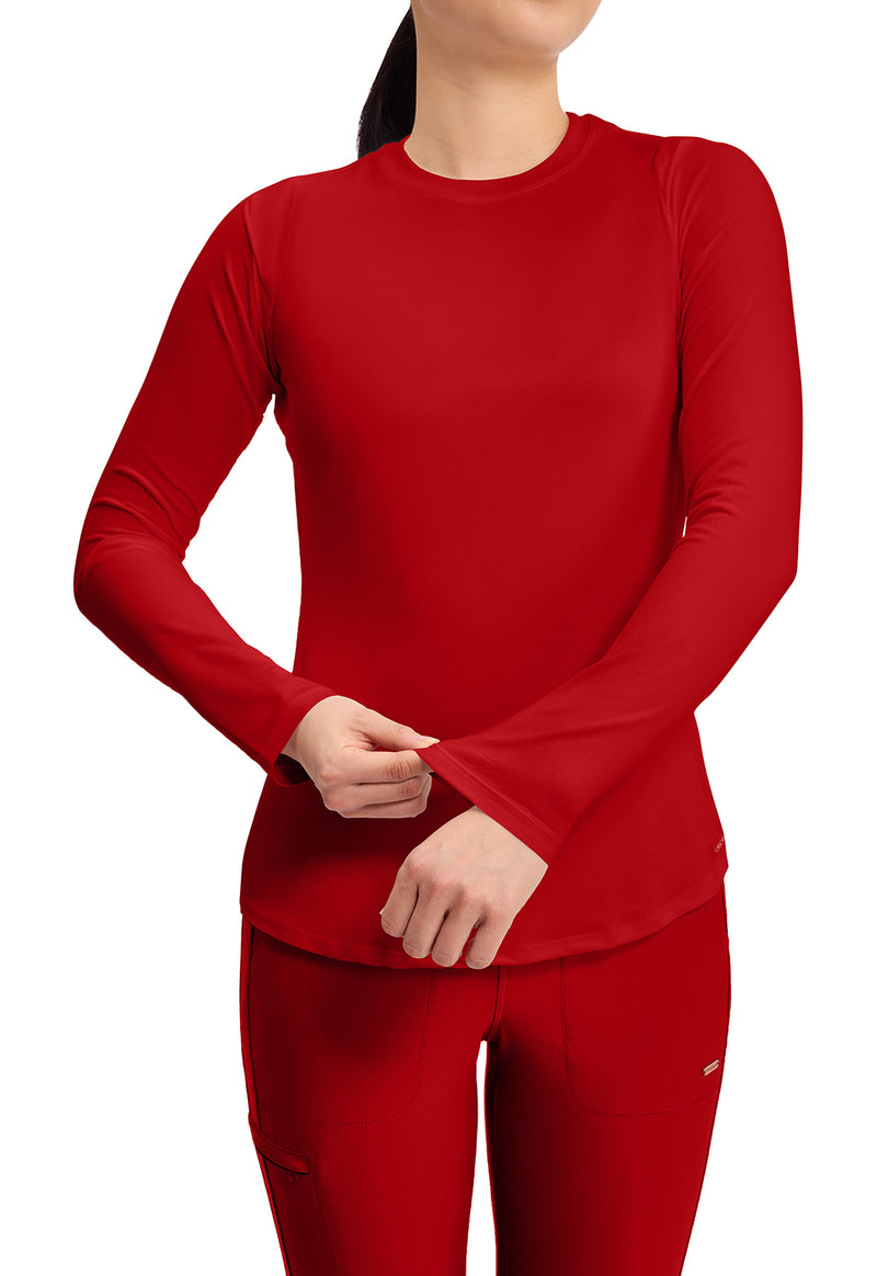 Red - Long Sleeve Underscrub Knit Tee (View 2)