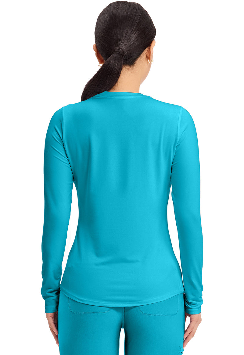 Turquoise - Long Sleeve Underscrub Knit Tee (Back)