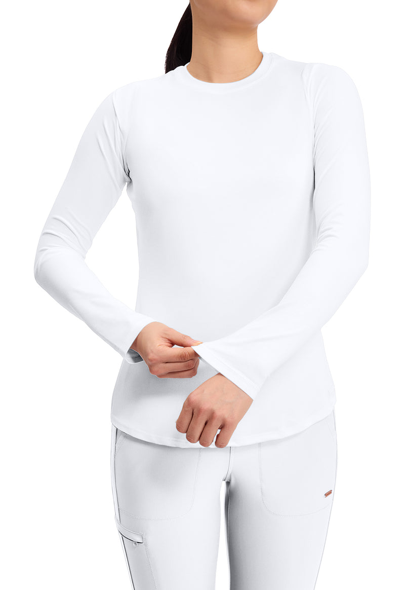 White - Long Sleeve Underscrub Knit Tee (View 2)