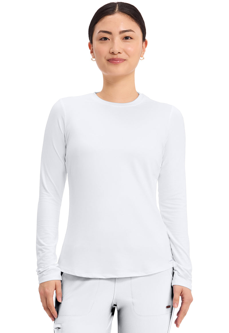 White - Long Sleeve Underscrub Knit Tee