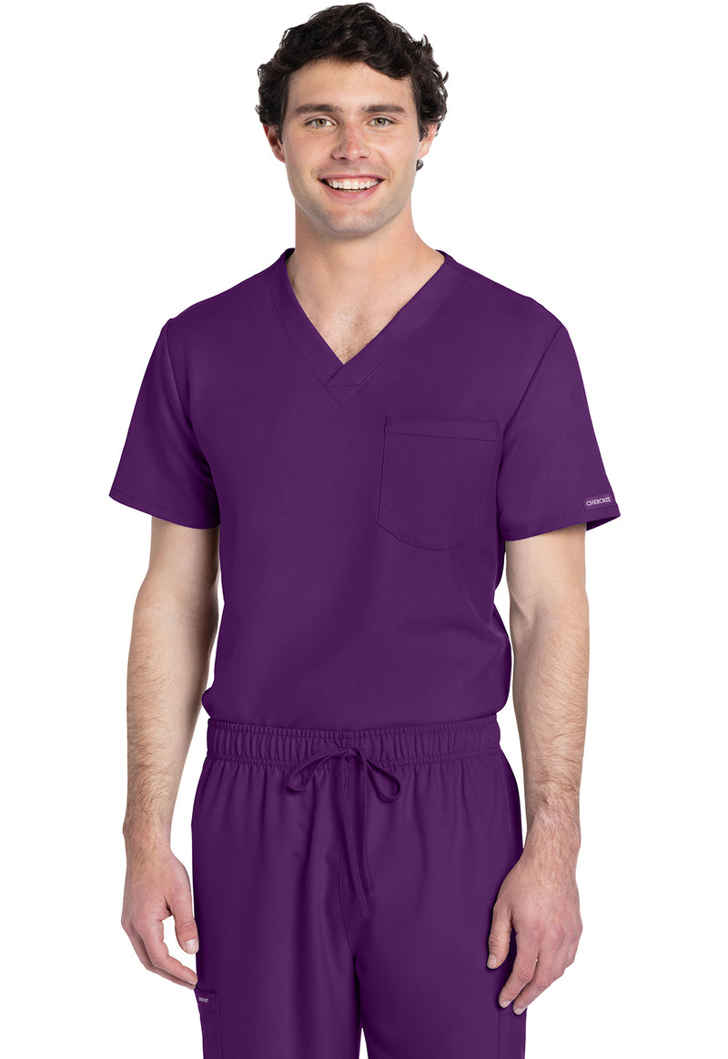 Eggplant - Cherokee WW Originals Ultra Unisex Scrub Top - Front View