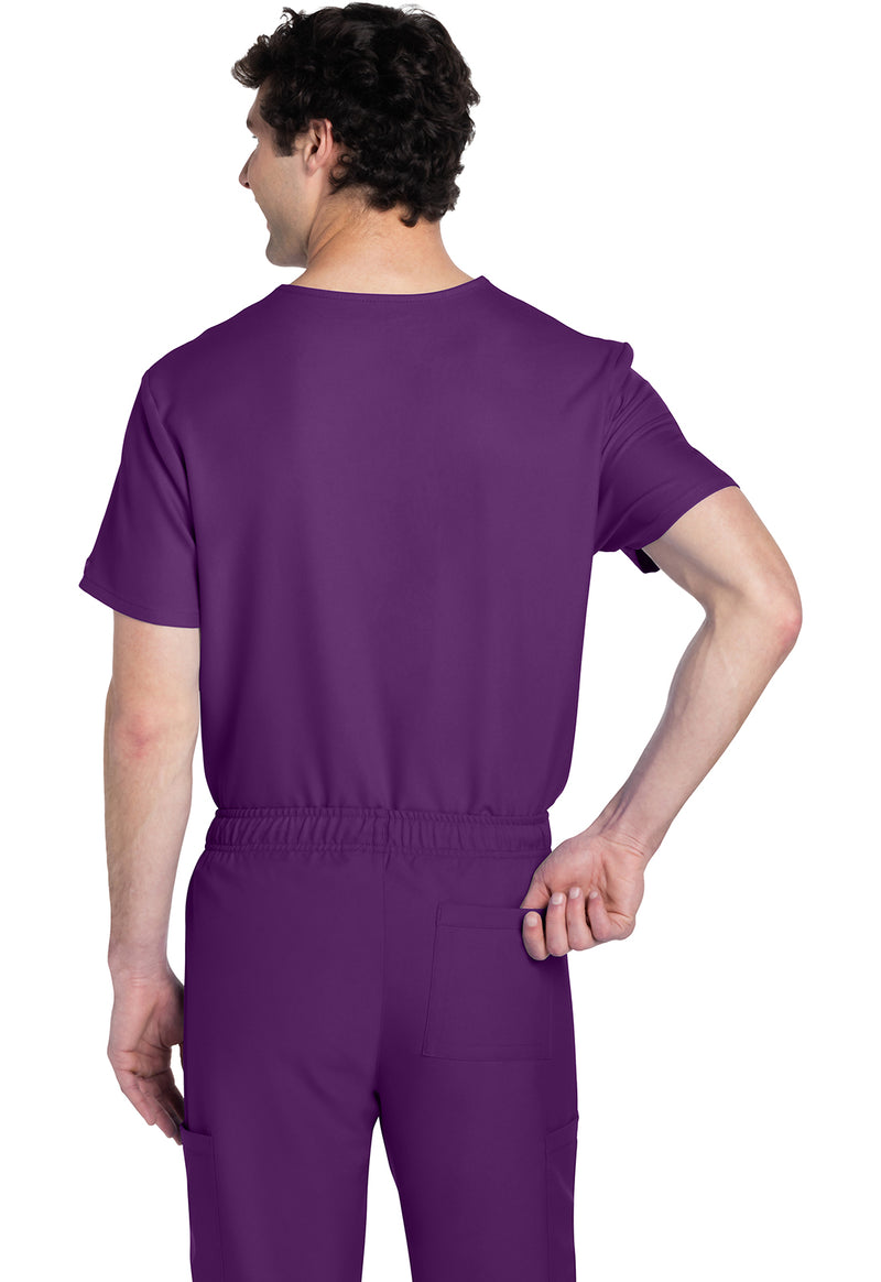 Eggplant - Cherokee WW Originals Ultra Unisex Scrub Top - Back View