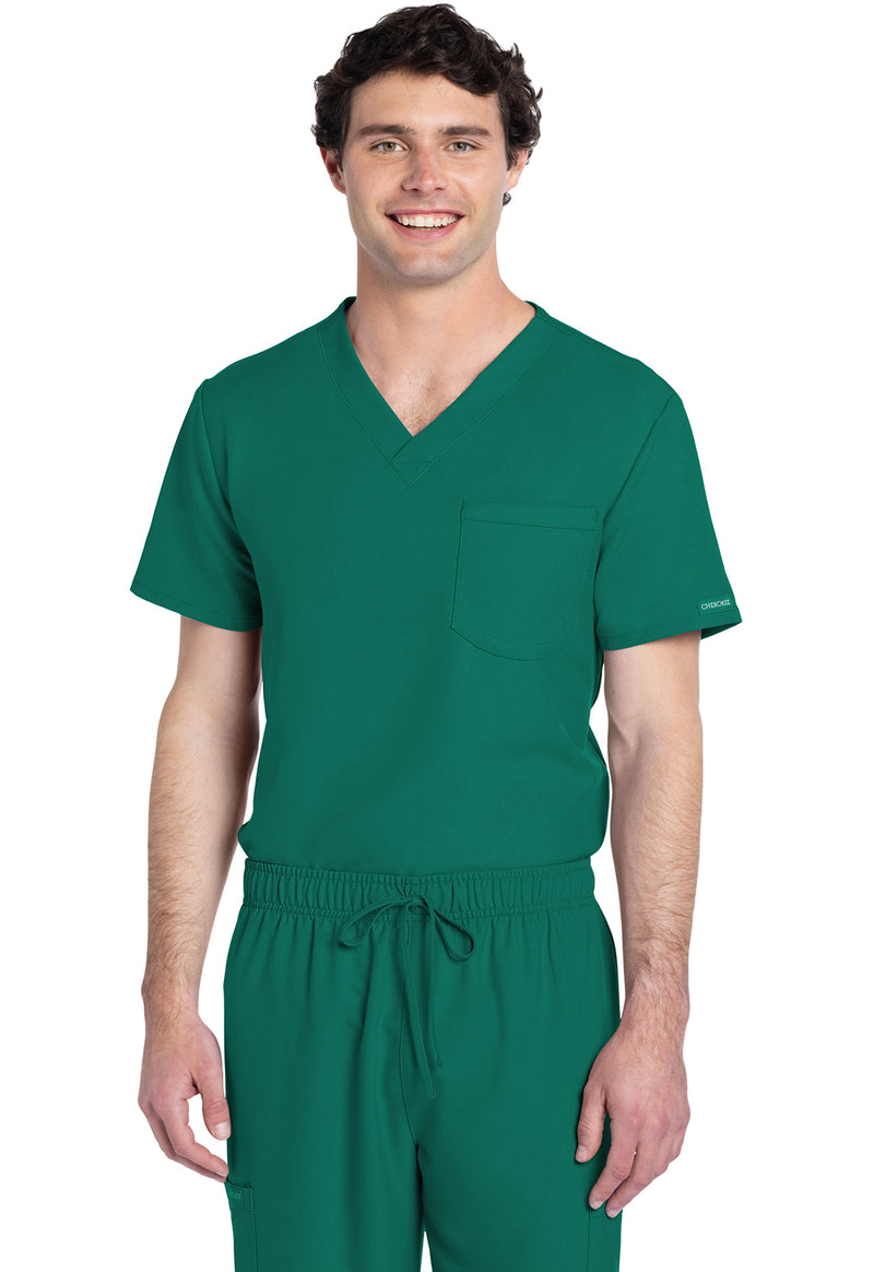 Hunter Green - Cherokee WW Originals Ultra Unisex Scrub Top - Front View