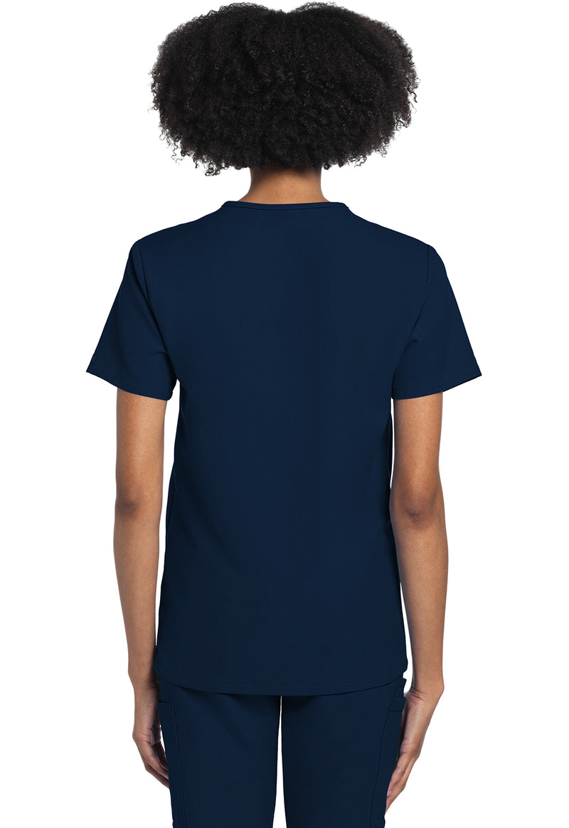 Navy - Cherokee WW Originals Ultra Unisex Scrub Top - Back View