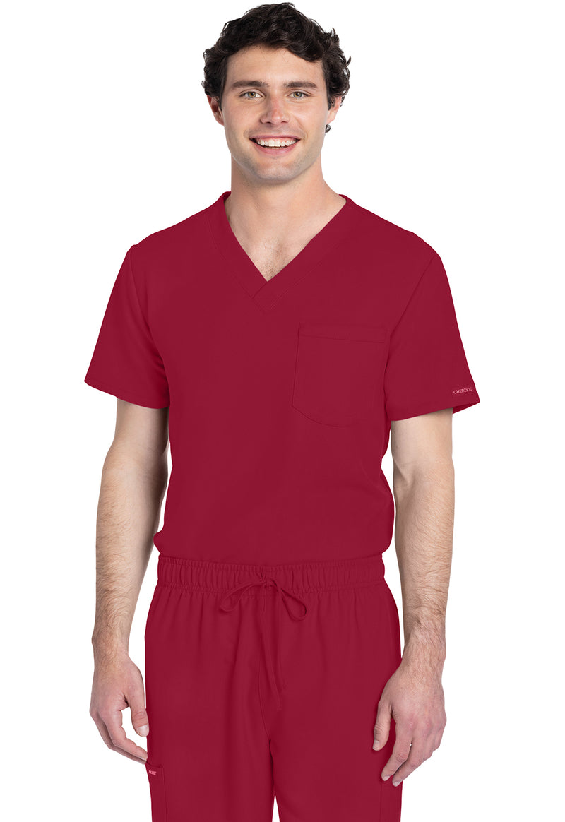 RED - Cherokee WW Originals Ultra Unisex Scrub Top - Front View
