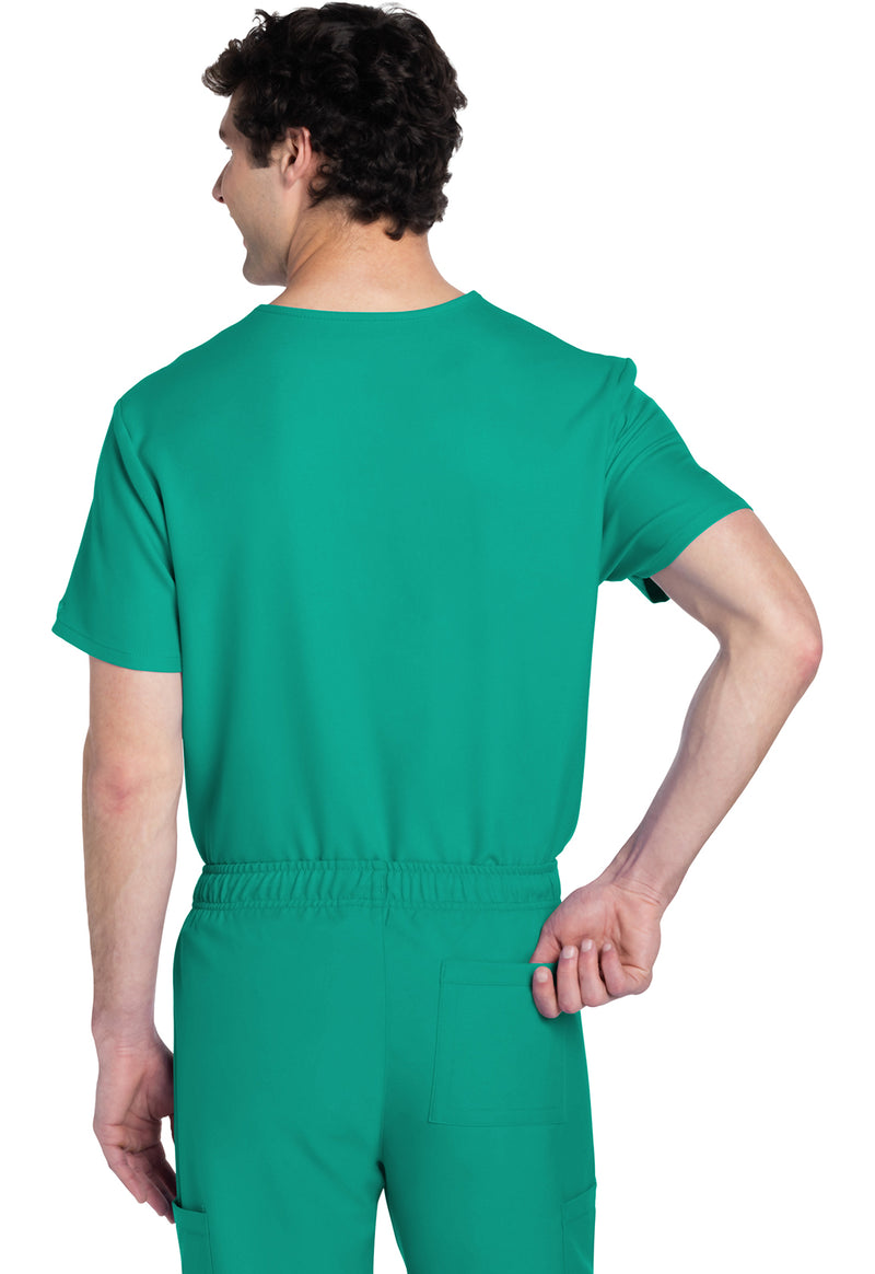 Teal Blue - Cherokee WW Originals Ultra Unisex Scrub Top - Back View